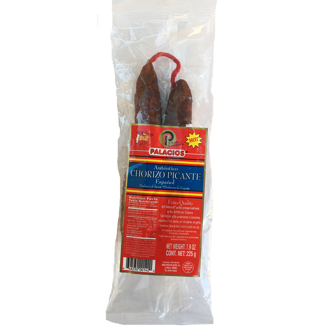 palacios picante hot spanish chorizo 7.9oz
