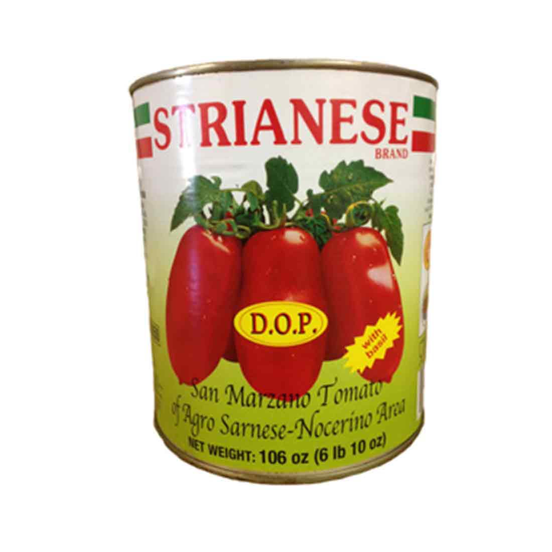 Strianese San Marzano Tomatoes D.O.P. Certified 3 Kilo (6.6 lb) Can