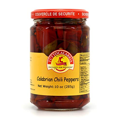 Tutto Calabria Hot Long Chili Peppers In Olive Oil 10.2 oz. Jar