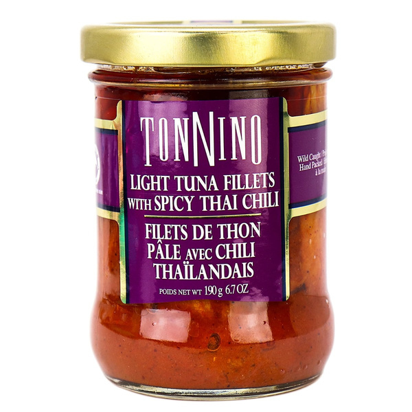 TONNINO P & L TUNA FILLETS WITH SPICY THAI CHILI IN OLIVE OIL Case of